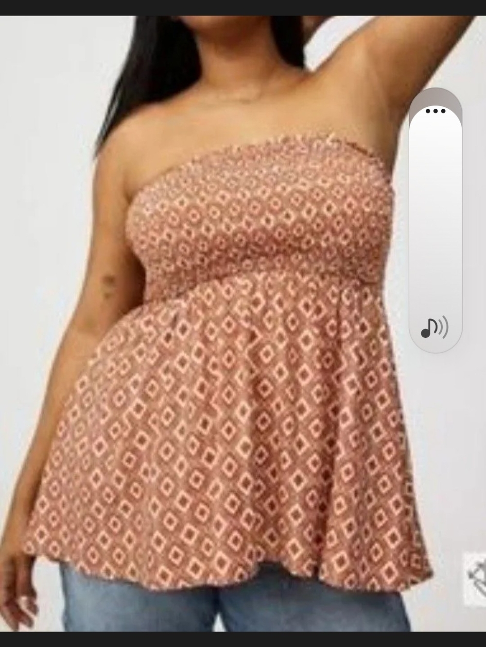 torrid Pink Diamond-Print Strapless Peplum Top